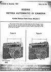 Kodak Retina Automatic 3 manual. Camera Instructions.